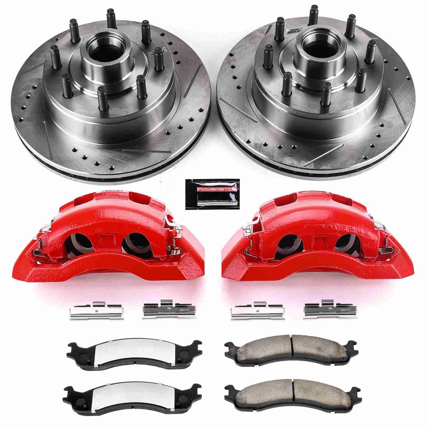 PowerStop Power Stop 99-02 Ford E-350 Econoline Club Wagon Front Z36 Truck & Tow Brake Kit w/Calipers KC5088A-36