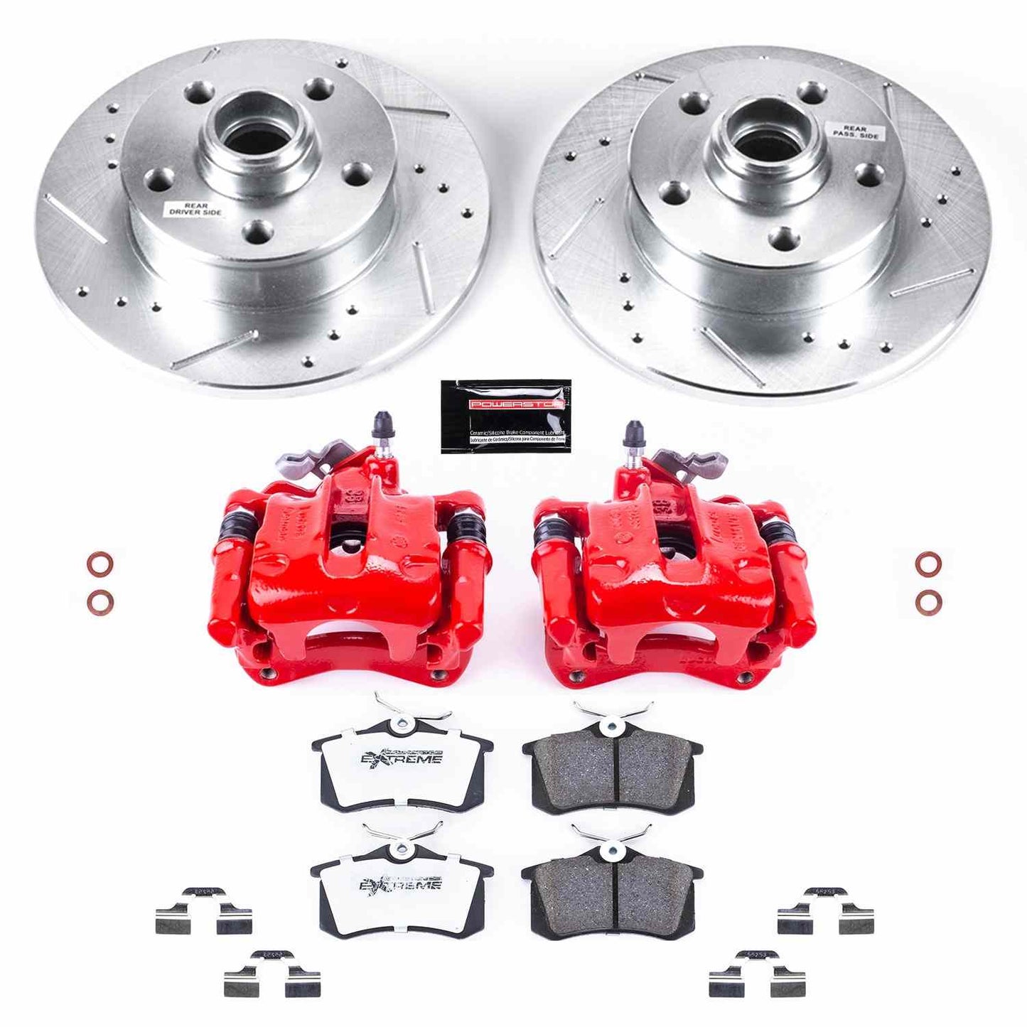 PowerStop Power Stop 94-99 Volkswagen Golf Rear Z26 Street Warrior Brake Kit w/Calipers KC512-26