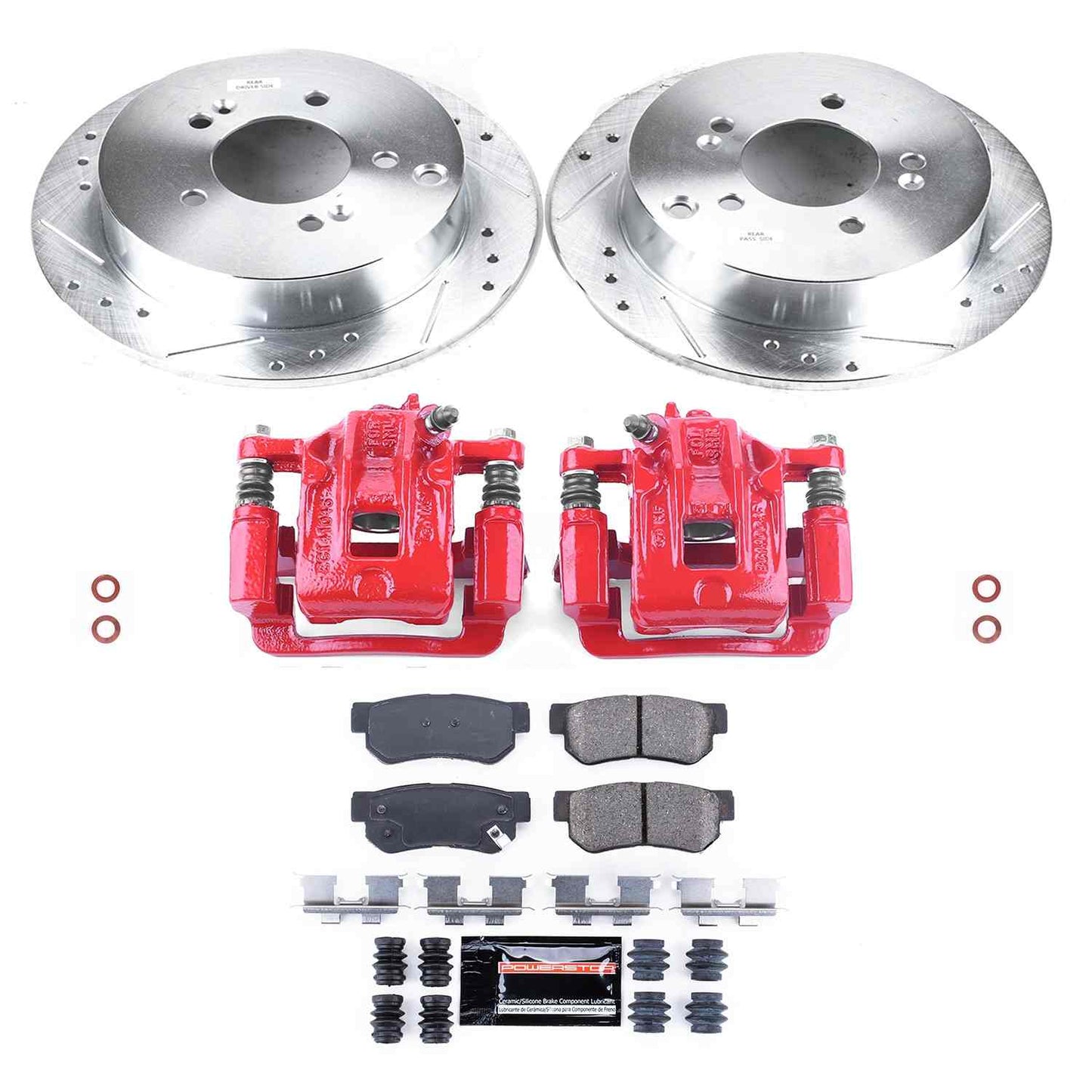 PowerStop Power Stop 01-06 Hyundai Santa Fe Z23 Evolution Kit w/ Calipers - Rear KC5213A