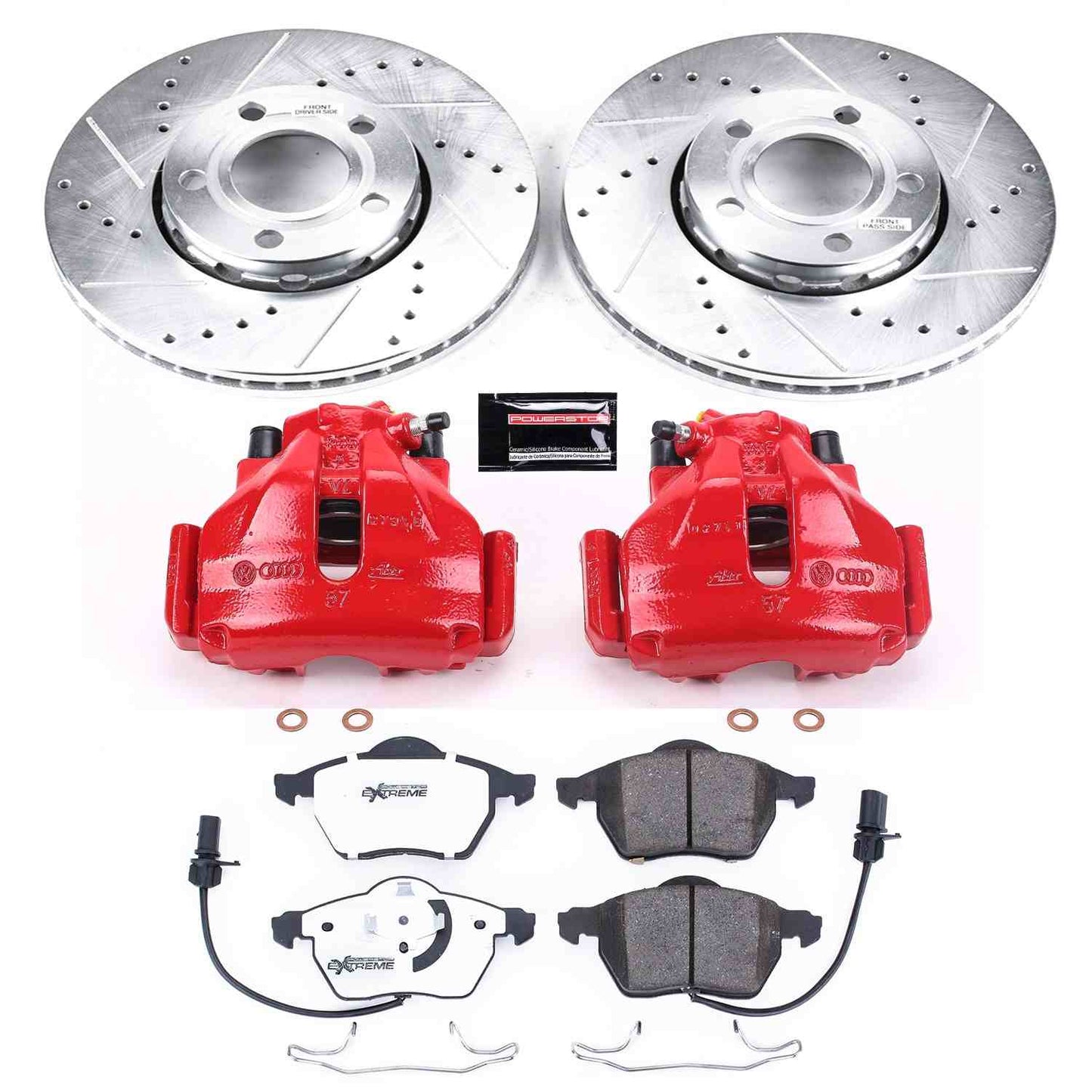 PowerStop Power Stop 99-01 Audi A4 Front Z26 Street Warrior Brake Kit w/Calipers KC528-26