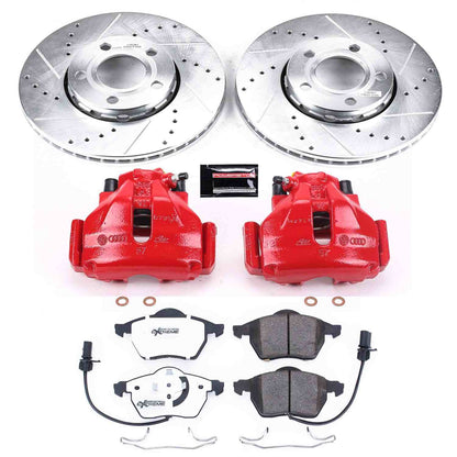 PowerStop Power Stop 99-01 Audi A4 Front Z26 Street Warrior Brake Kit w/Calipers KC528-26