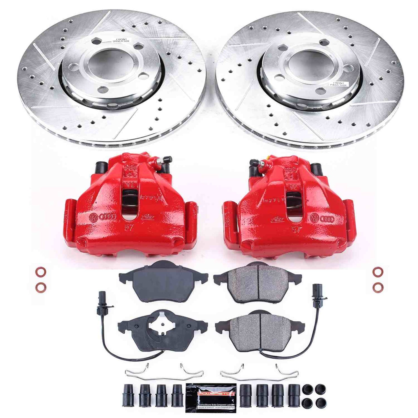 PowerStop Power Stop 99-01 Audi A4 Z23 Evolution Kit w/ Calipers - Front KC528