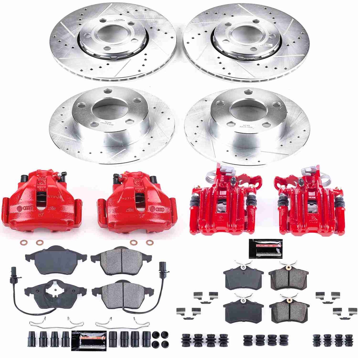 PowerStop Power Stop 98-01 Audi A6 Z23 Evolution Kit w/ Calipers - Front and Rear KC529