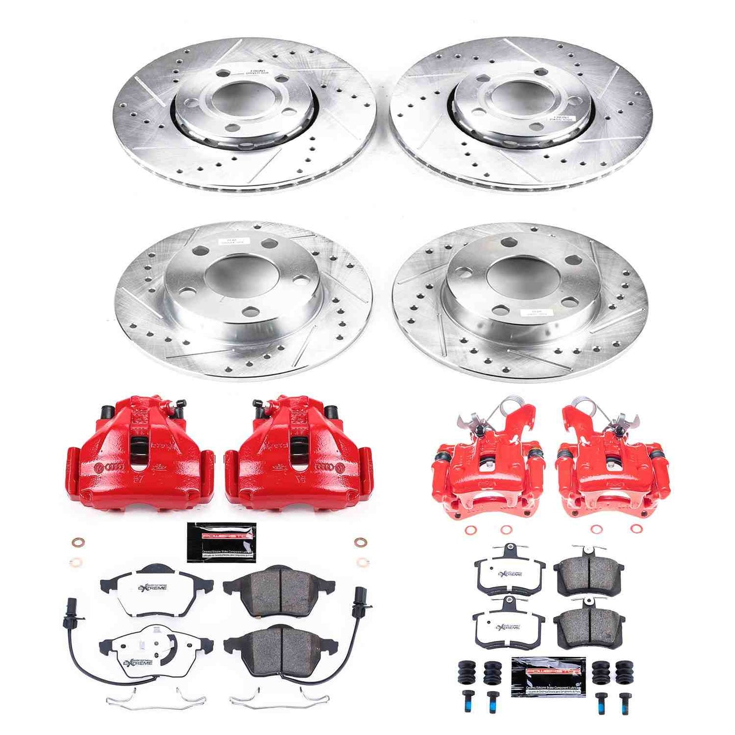 PowerStop Power Stop 01-99 Audi A4 Quattro Z26 Street Kit w/ Calipers - Front and Rear KC530-26