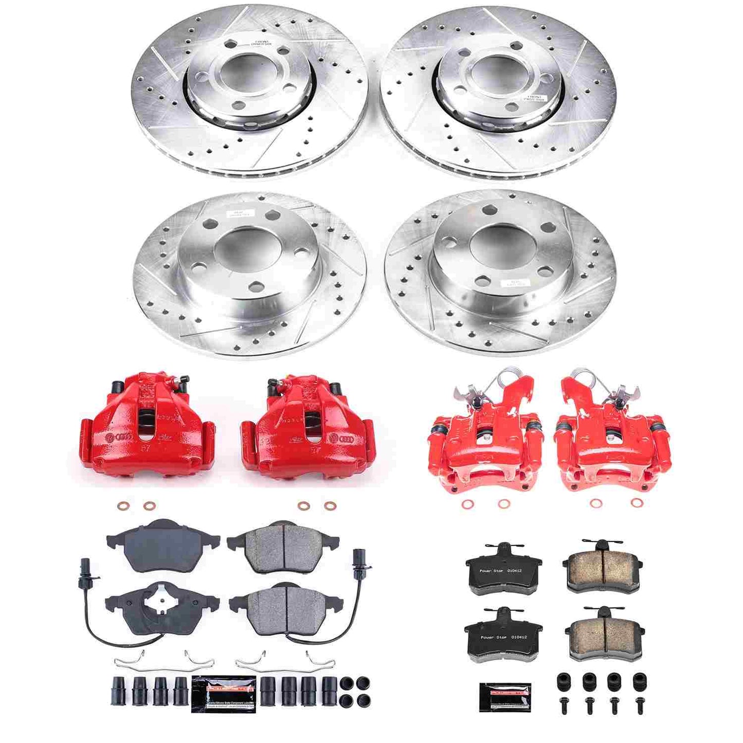 PowerStop Power Stop 99-01 Audi A4 Quattro Z23 Evolution Kit w/ Calipers - Front and Rear KC530