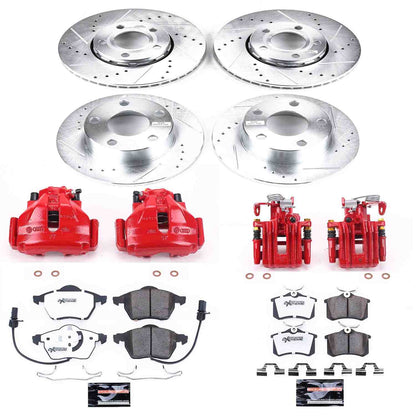 PowerStop Power Stop 98-01 Audi A6 Quattro Z26 Street Kit w/ Calipers - Front and Rear KC532-26