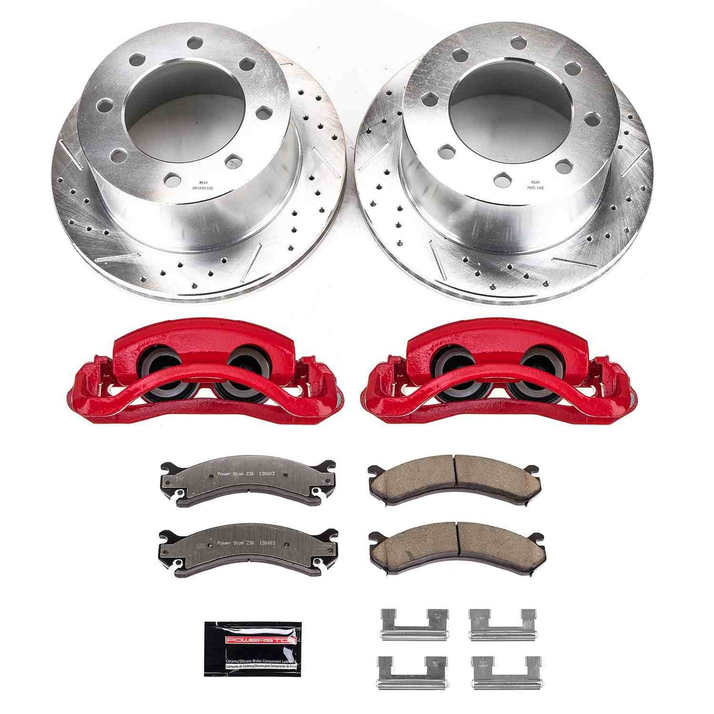 PowerStop Power Stop 01-06 Chevrolet Silverado 3500 Rear Z36 Truck & Tow Kit w/Calipers KC5337-36