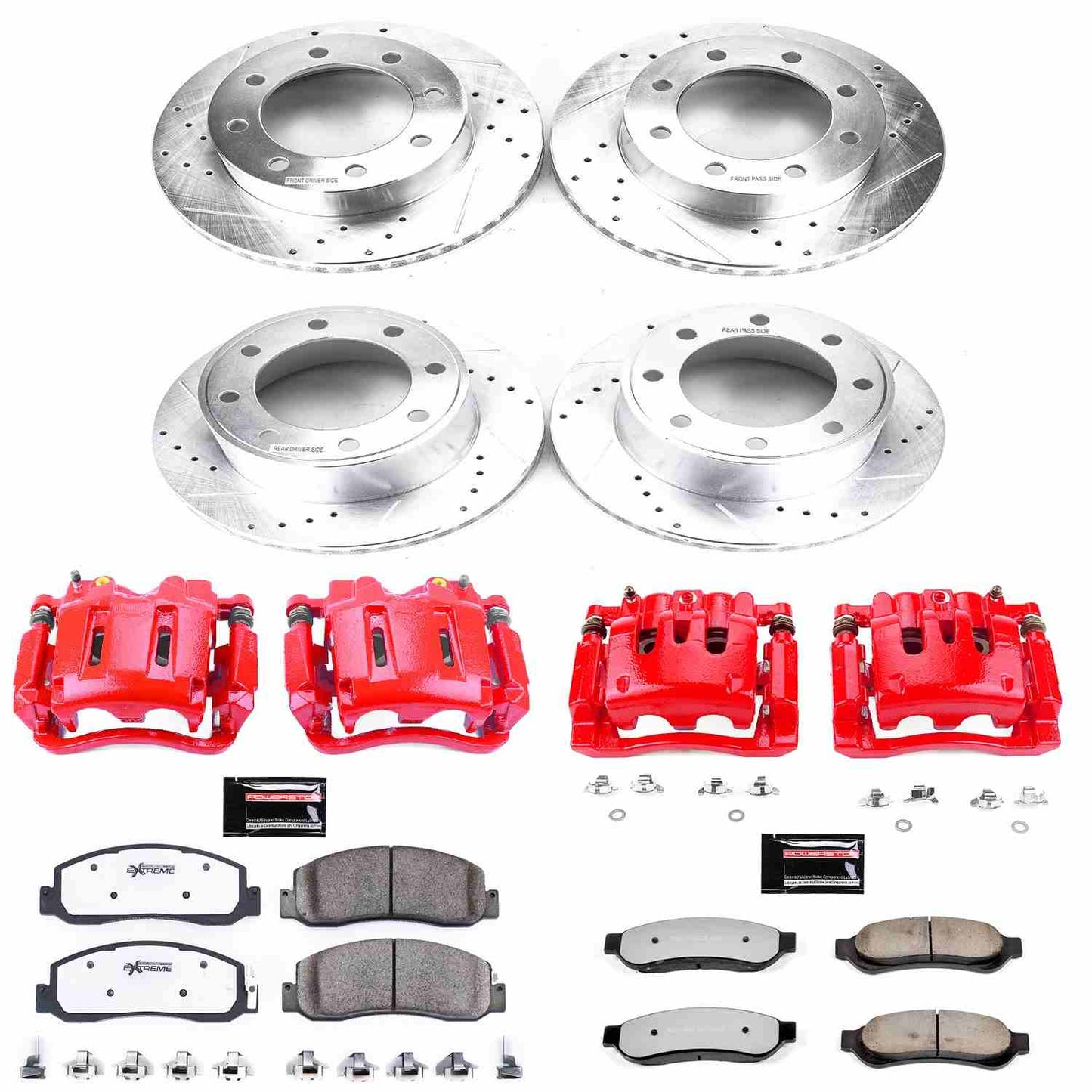 PowerStop Power Stop 09-10 Ford F-250 Super Duty Z36 Truck and Tow Kit w/ Calipers - Front and Rear KC5459-36