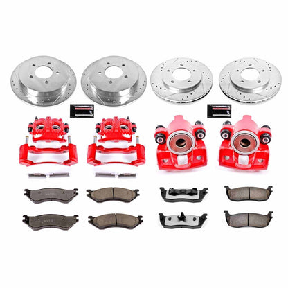 PowerStop Power Stop 00-02 Ford Expedition Z36 Truck and Tow Kit w/ Calipers - Front and Rear KC5461-36