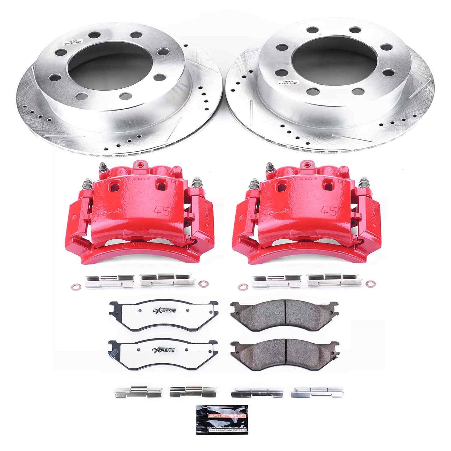 PowerStop Power Stop 01-02 Dodge Ram 2500 Rear Z36 Truck & Tow Brake Kit w/Calipers KC5489-36
