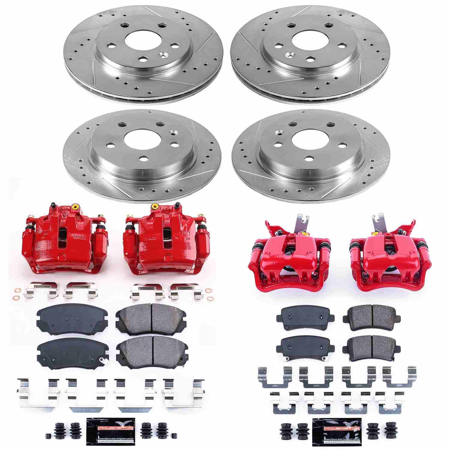 PowerStop Power Stop 14-15 Chevrolet Malibu Z23 Evolution Kit w/ Calipers - Front and Rear KC5523A
