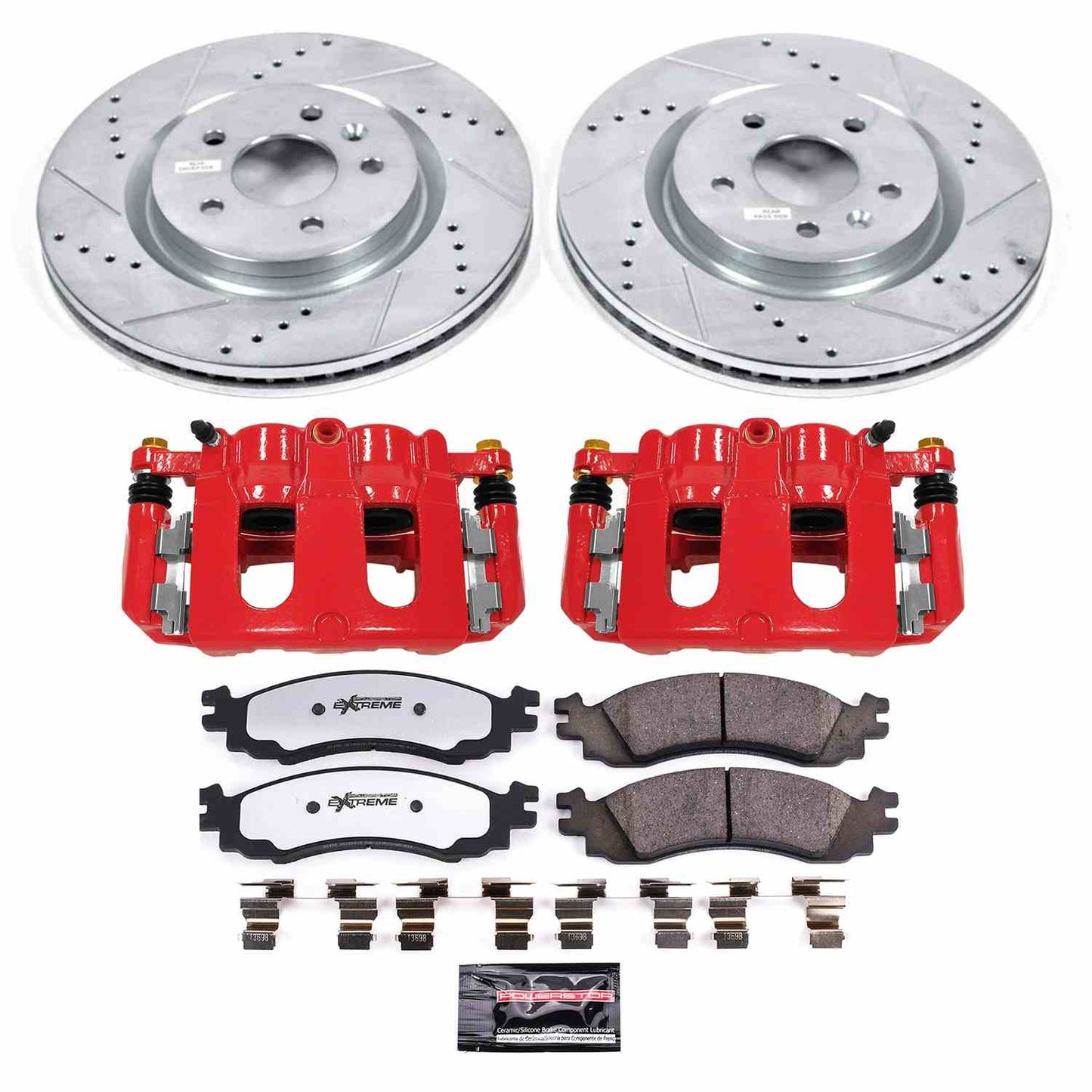 PowerStop Power Stop 11-12 Ford Taurus Front Z36 Truck & Tow Brake Kit w/Calipers KC5581-36