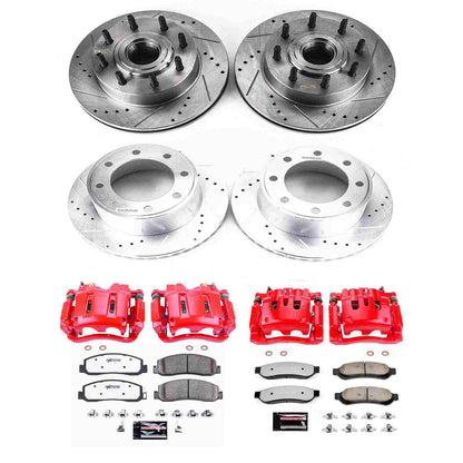 PowerStop Power Stop 09-10 Ford F-250 Super Duty Z36 Truck and Tow Kit w/ Calipers - Front and Rear KC5589-36
