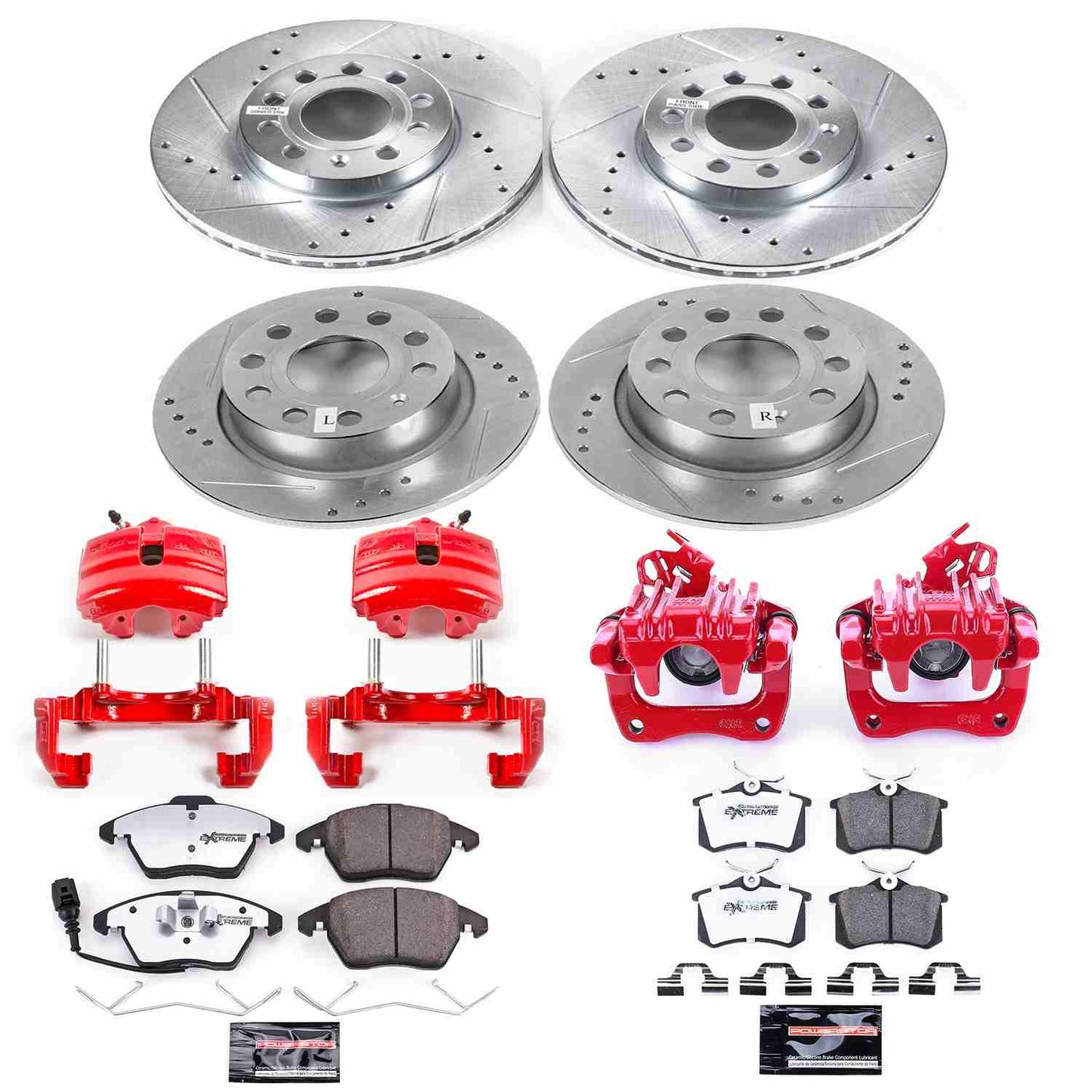 PowerStop Power Stop 10-12 Audi A3 Z26 Street Kit w/ Calipers - Front and Rear KC5749-26