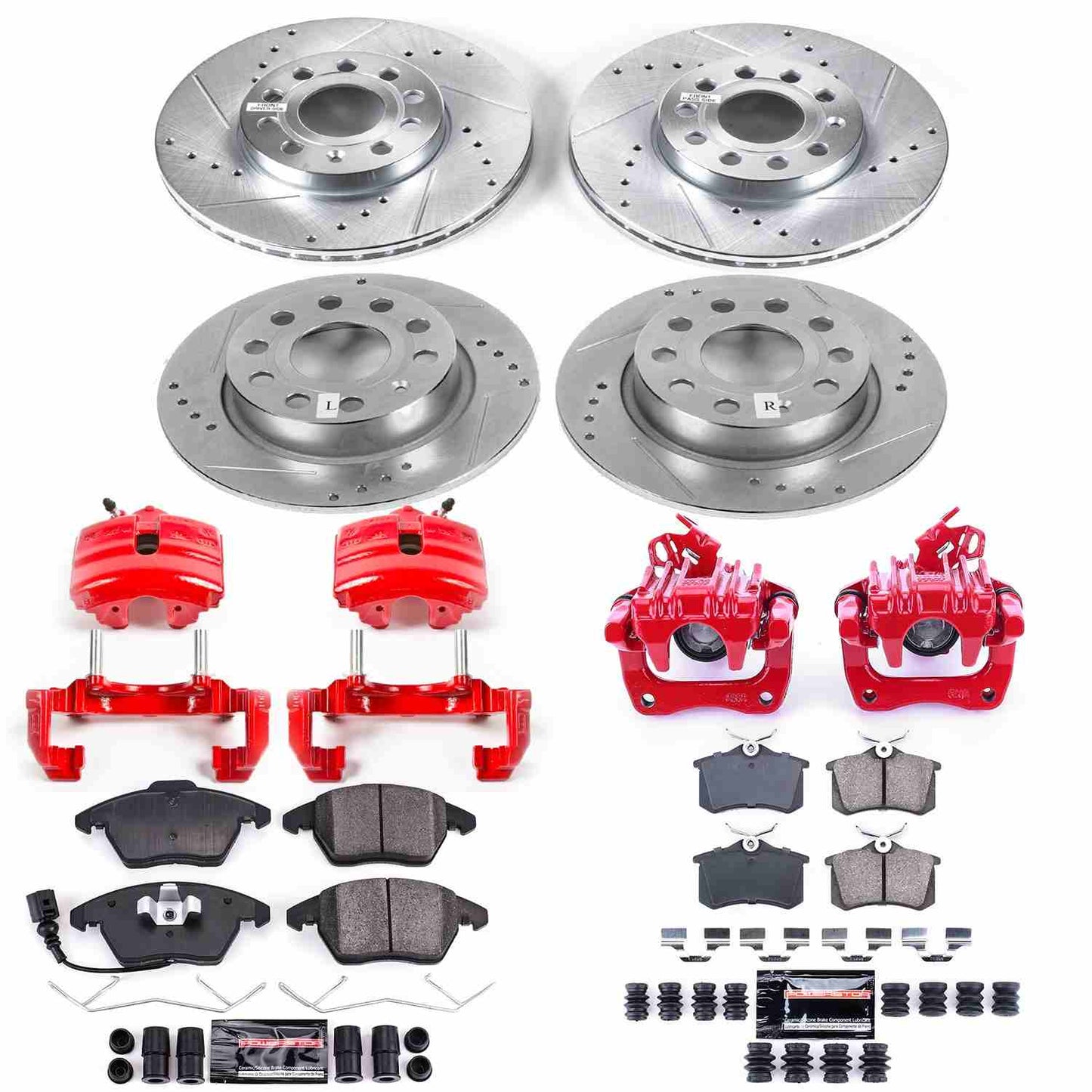 PowerStop Power Stop 10-12 Audi A3 Z23 Evolution Kit w/ Calipers - Front and Rear KC5749