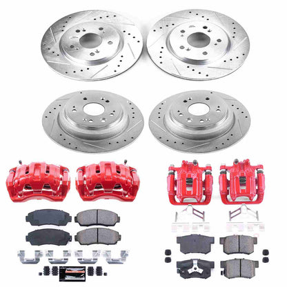 PowerStop Power Stop 10-11 Honda Accord Crosstour Z23 Evolution Kit w/ Calipers - Front and Rear KC5815