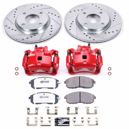 PowerStop Power Stop 07-12 Nissan Sentra Front Z26 Street Warrior Brake Kit w/Calipers KC5817B-26