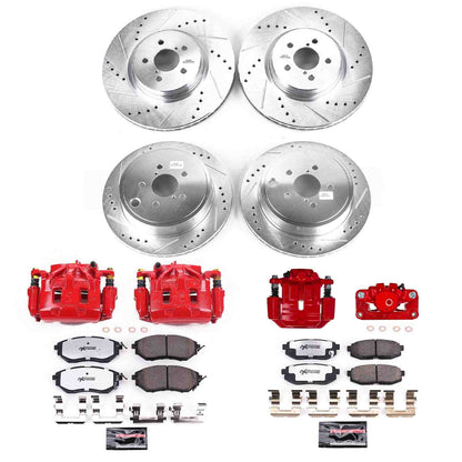 PowerStop Power Stop 10-14 Subaru Outback Front & Rear Z26 Street Warrior Brake Kit w/Calipers KC5830-26