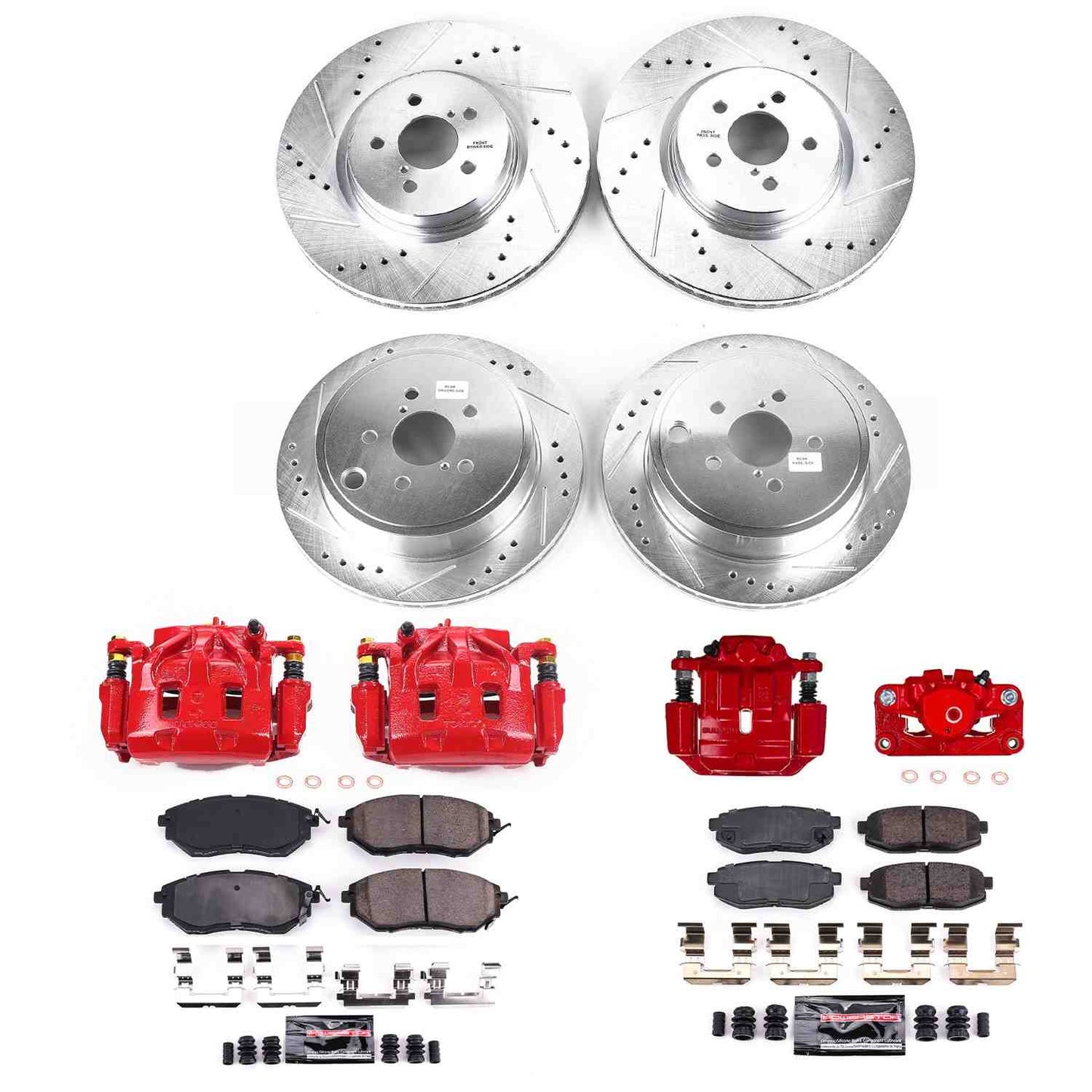 PowerStop Power Stop 10-14 Subaru Outback Front & Rear Z23 Coated Brake Kit w/Calipers KC5830