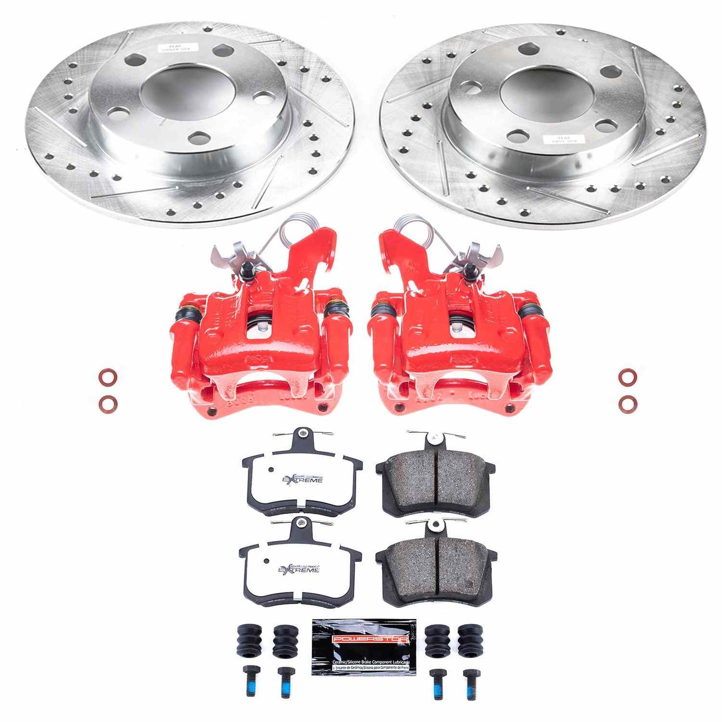 PowerStop Power Stop 01-96 Audi A4 Quattro Rear Z26 Street Warrior Brake Kit w/Calipers KC584-26
