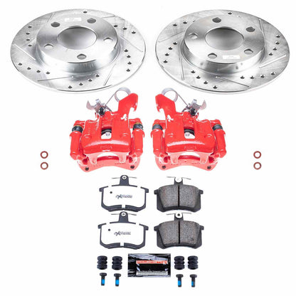PowerStop Power Stop 01-96 Audi A4 Quattro Rear Z26 Street Warrior Brake Kit w/Calipers KC584-26