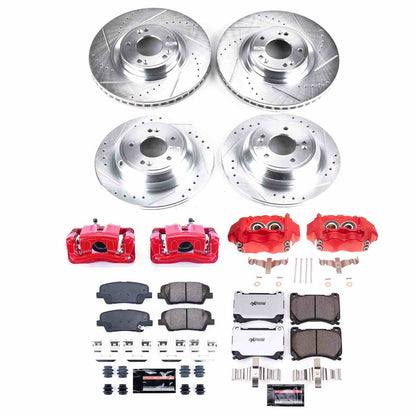 Power Stop 2009 Hyundai Genesis Front & Rear Z23 Evolution Sport Brake Kit w/Calipers KC5844