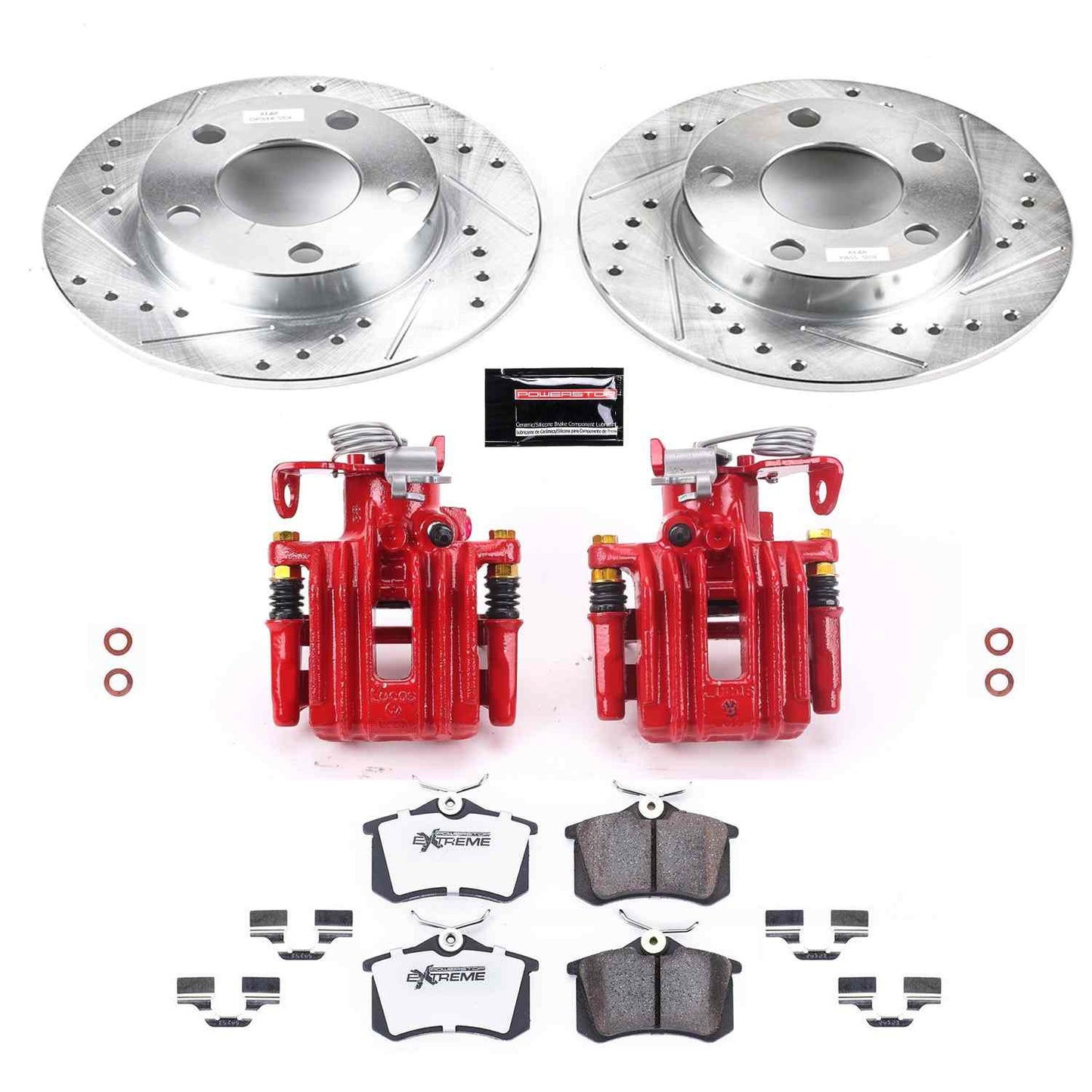 PowerStop Power Stop 99-05 Volkswagen Passat Rear Z26 Street Warrior Brake Kit w/Calipers KC585-26