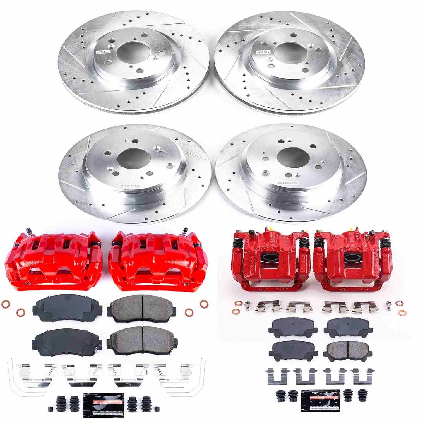 PowerStop Power Stop 11-14 Honda Odyssey Z23 Evolution Kit w/ Calipers - Front and Rear KC5858