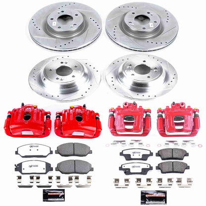 PowerStop Power Stop 10-11 Hyundai Genesis Z26 Street Kit w/ Calipers - Front and Rear KC5923-26