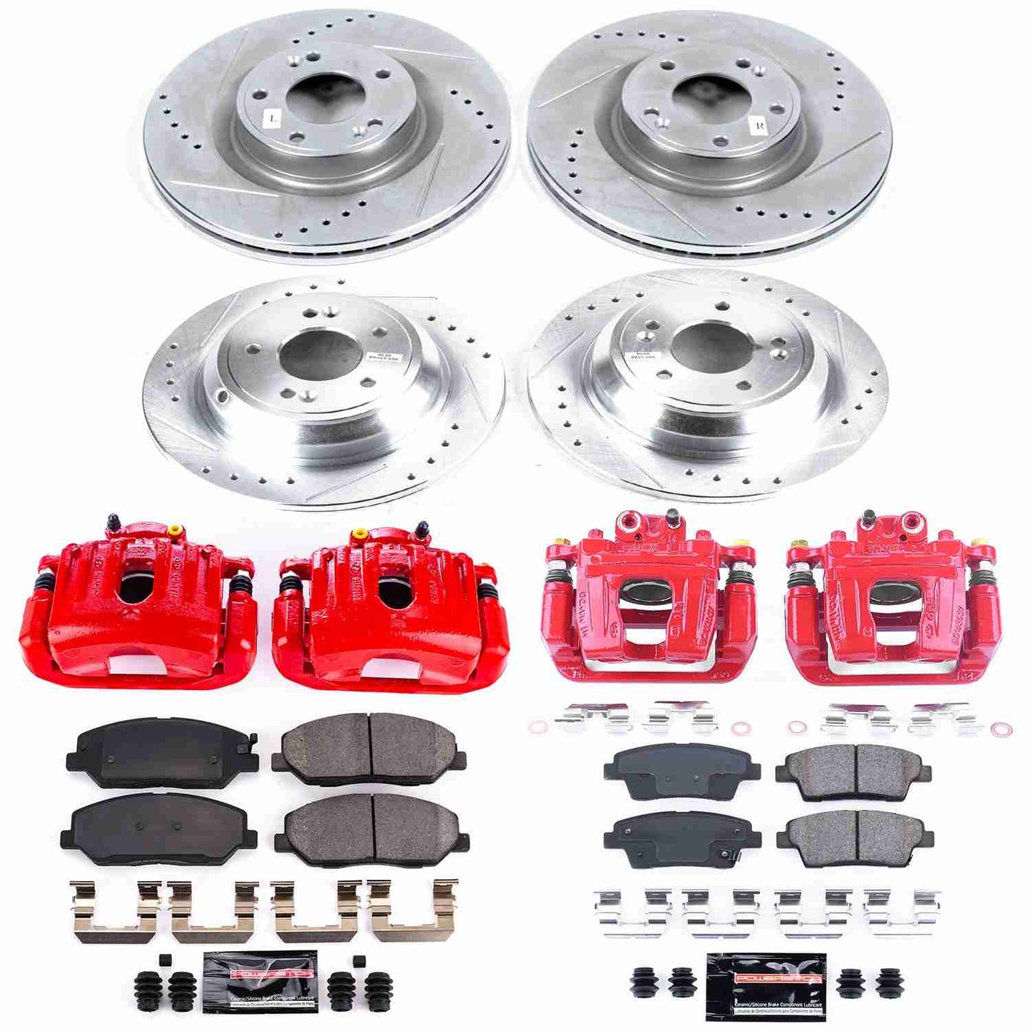 PowerStop Power Stop 10-11 Hyundai Genesis Z23 Evolution Kit w/ Calipers - Front and Rear KC5923
