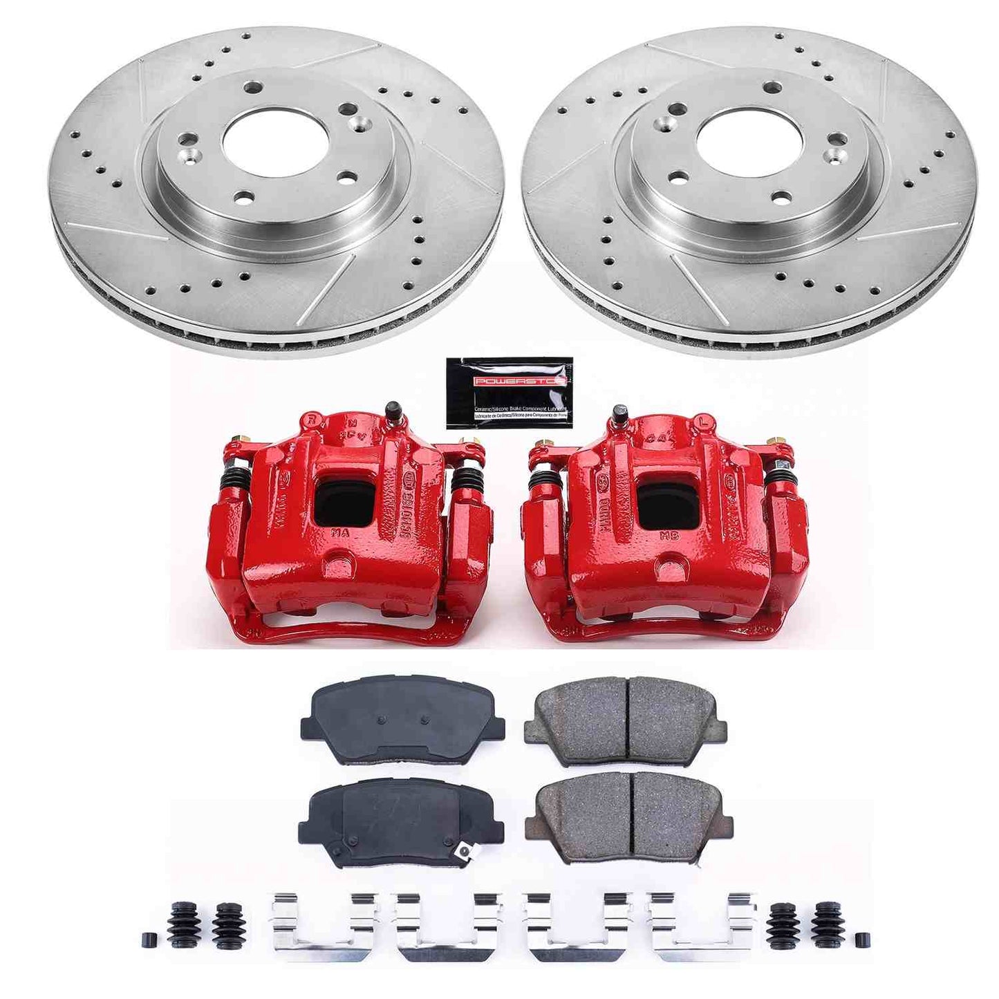 PowerStop Power Stop 10-12 Hyundai Santa Fe Z23 Evolution Kit w/ Calipers - Front KC5926