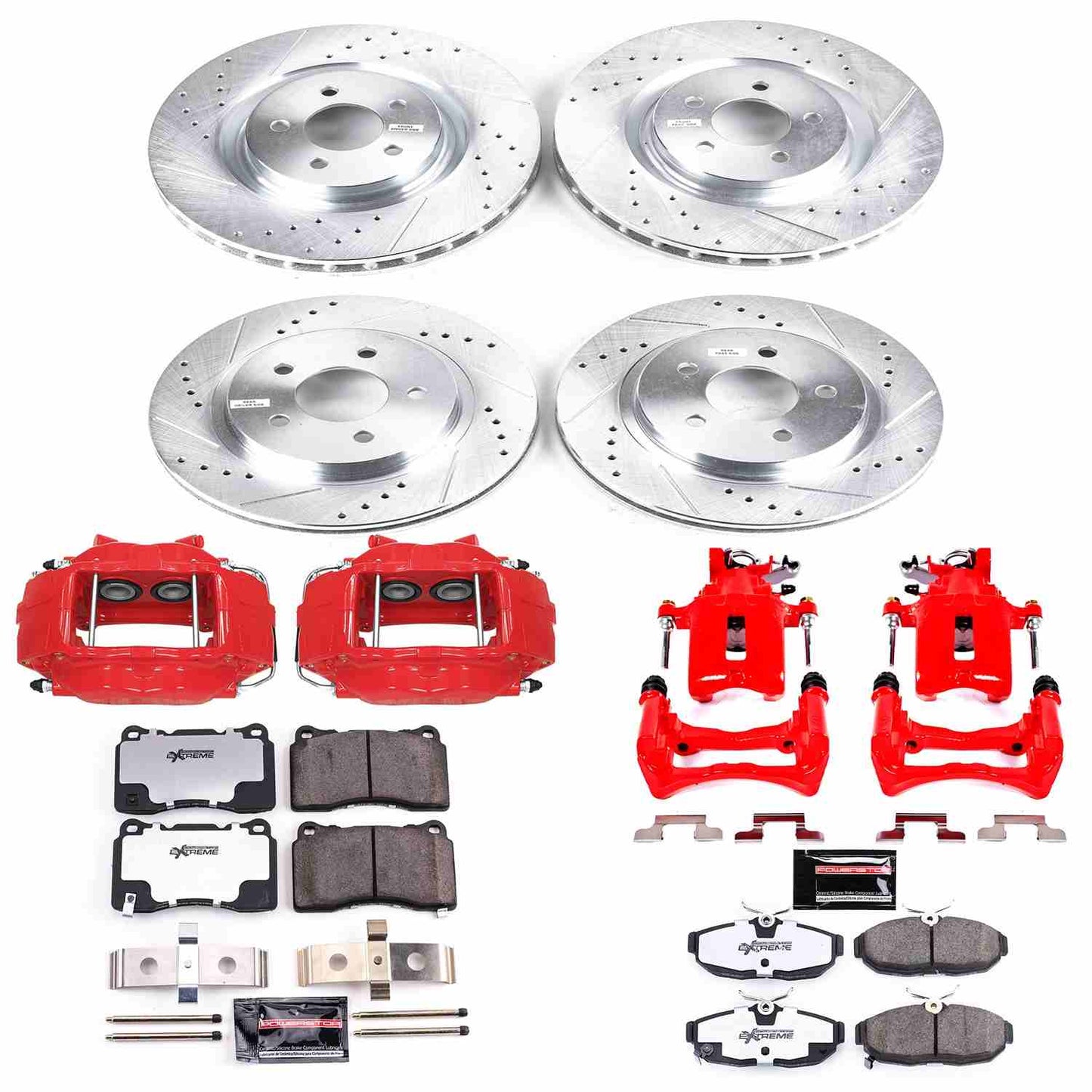 PowerStop Power Stop 2012 Ford Mustang Z26 Street Kit w/ Calipers - Front and Rear KC5942-26