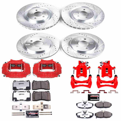 PowerStop Power Stop 2012 Ford Mustang Z26 Street Kit w/ Calipers - Front and Rear KC5942-26
