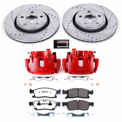 PowerStop Power Stop 11-17 Dodge Durango Front Z36 Truck & Tow Brake Kit w/Calipers KC5954-36