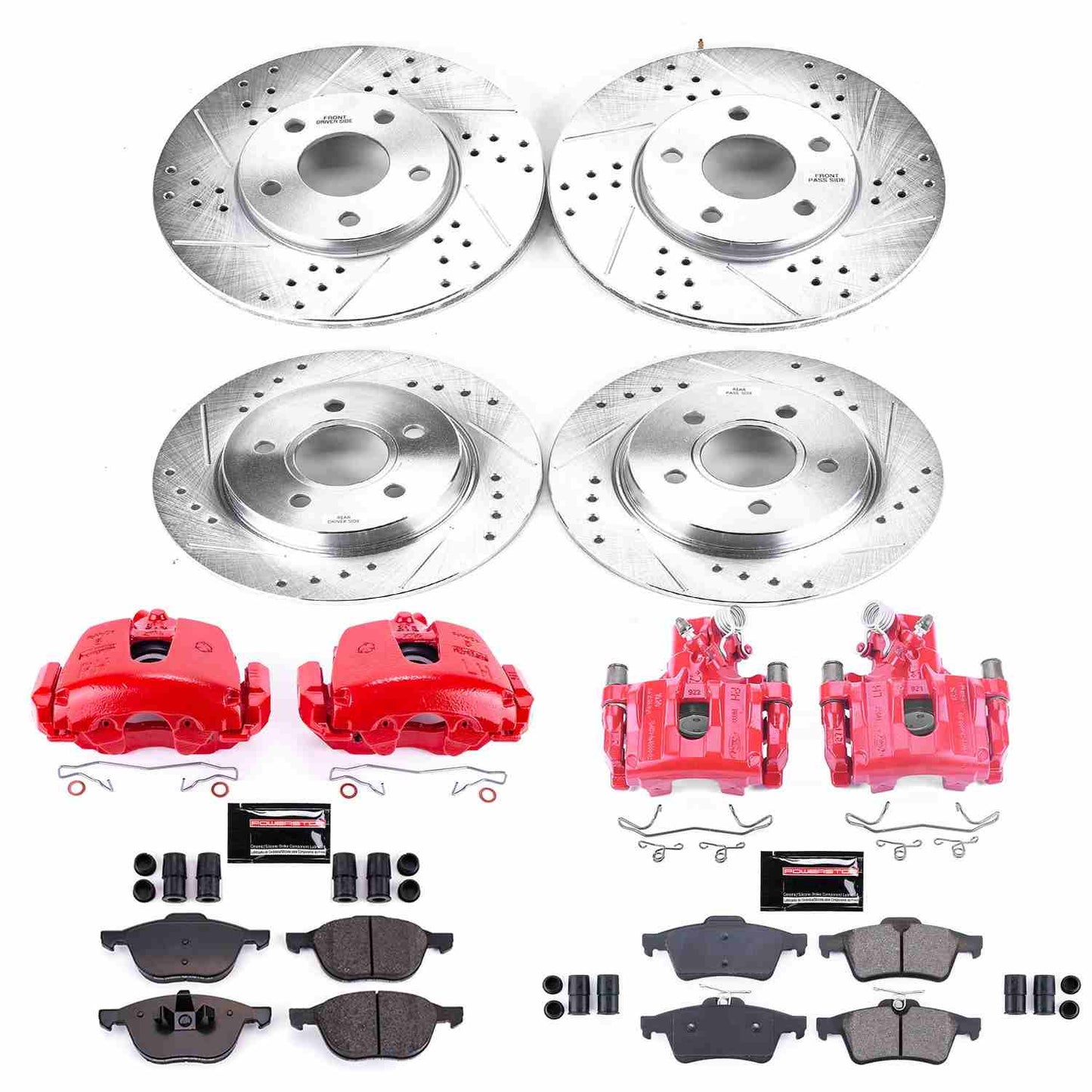 PowerStop Power Stop 14-18 Ford Focus Z23 Evolution Kit w/ Calipers - Front and Rear KC5977A
