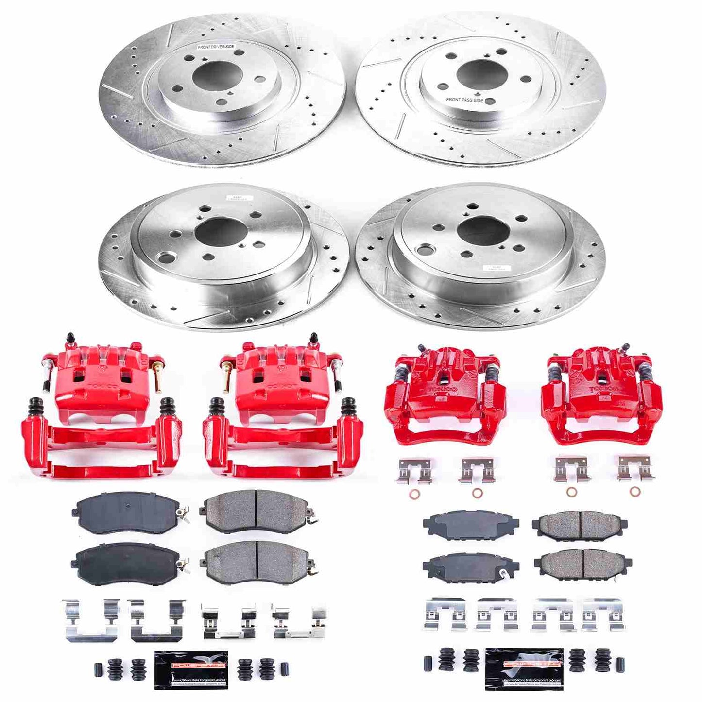 PowerStop Power Stop 13-14 Subaru Legacy Z23 Evolution Kit w/ Calipers - Front and Rear KC6083A