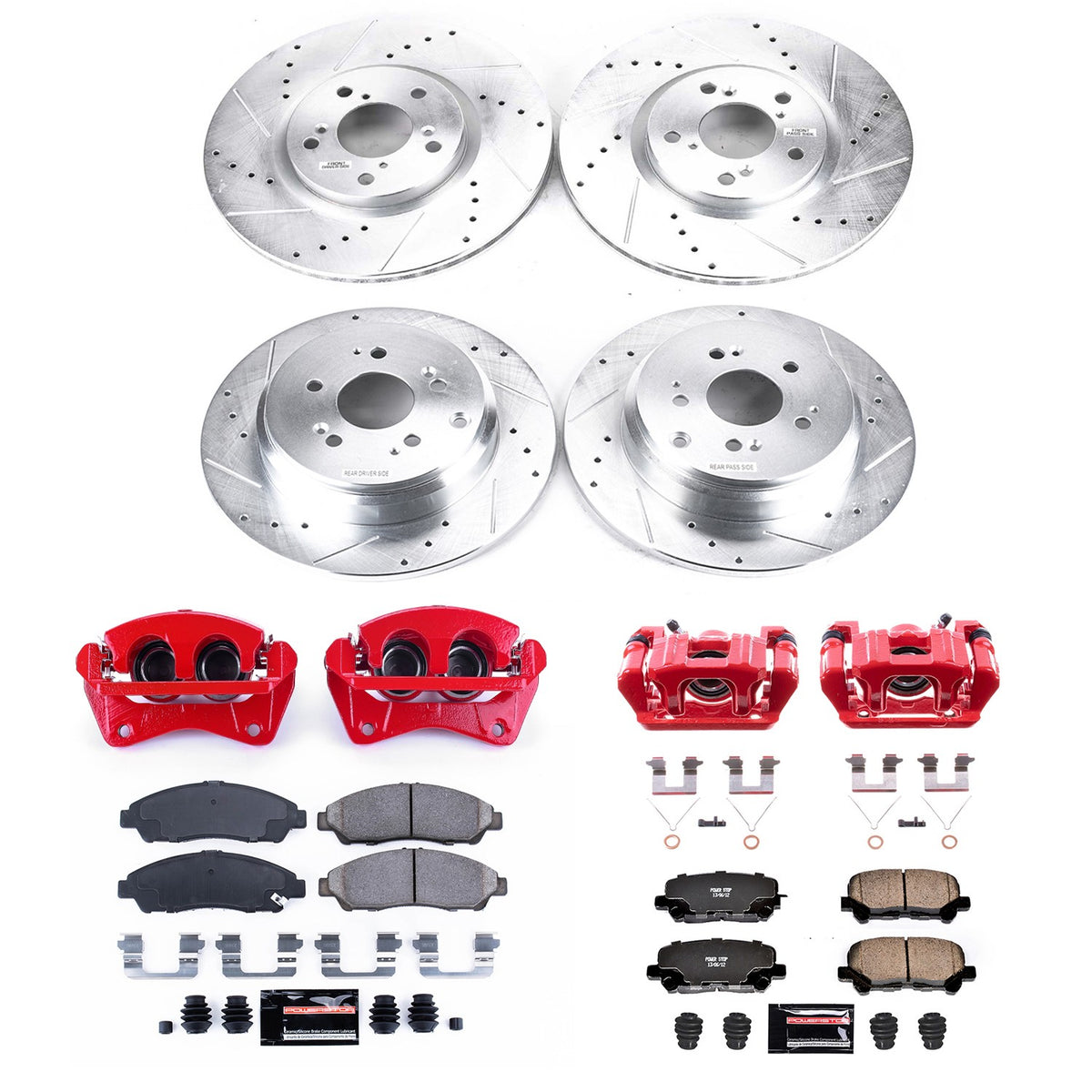 PowerStop Power Stop 12-15 Honda Pilot Z23 Evolution Kit w/ Calipers - Front and Rear KC6084