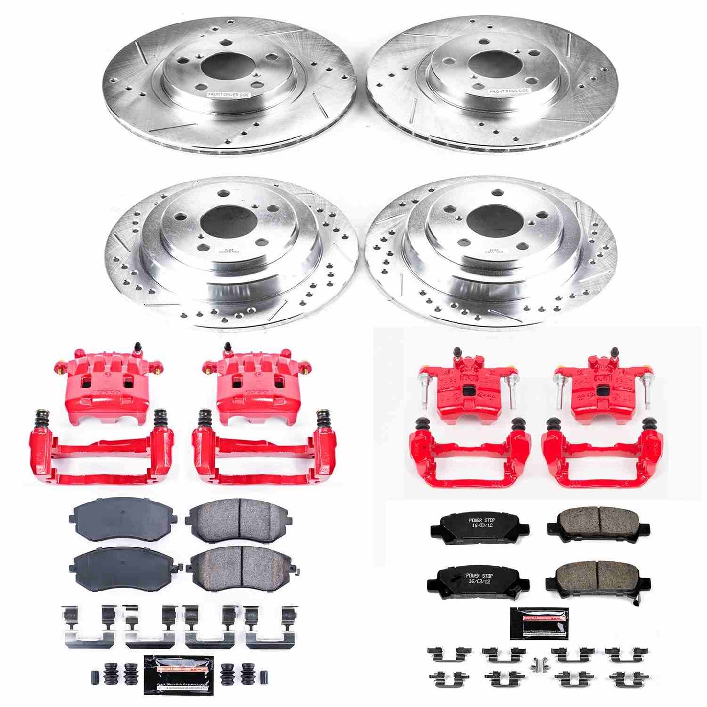 PowerStop Power Stop 02-03 Subaru Impreza Z23 Evolution Kit w/ Calipers - Front and Rear KC6109