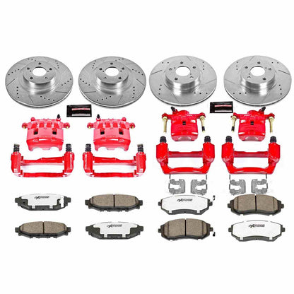 PowerStop Power Stop 08-10 Subaru Impreza Z26 Street Kit w/ Calipers - Front and Rear KC6110-26