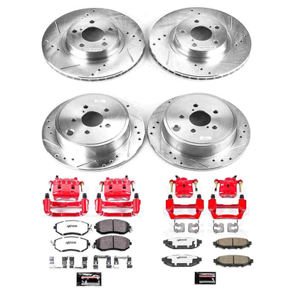 PowerStop Power Stop 2011 Subaru Impreza Z26 Street Kit w/ Calipers - Front and Rear KC6112-26