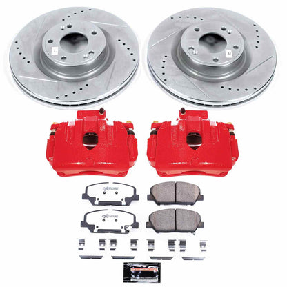 PowerStop Power Stop 10-16 Hyundai Genesis Coupe Front Z26 Street Warrior Brake Kit w/Calipers KC6169-26