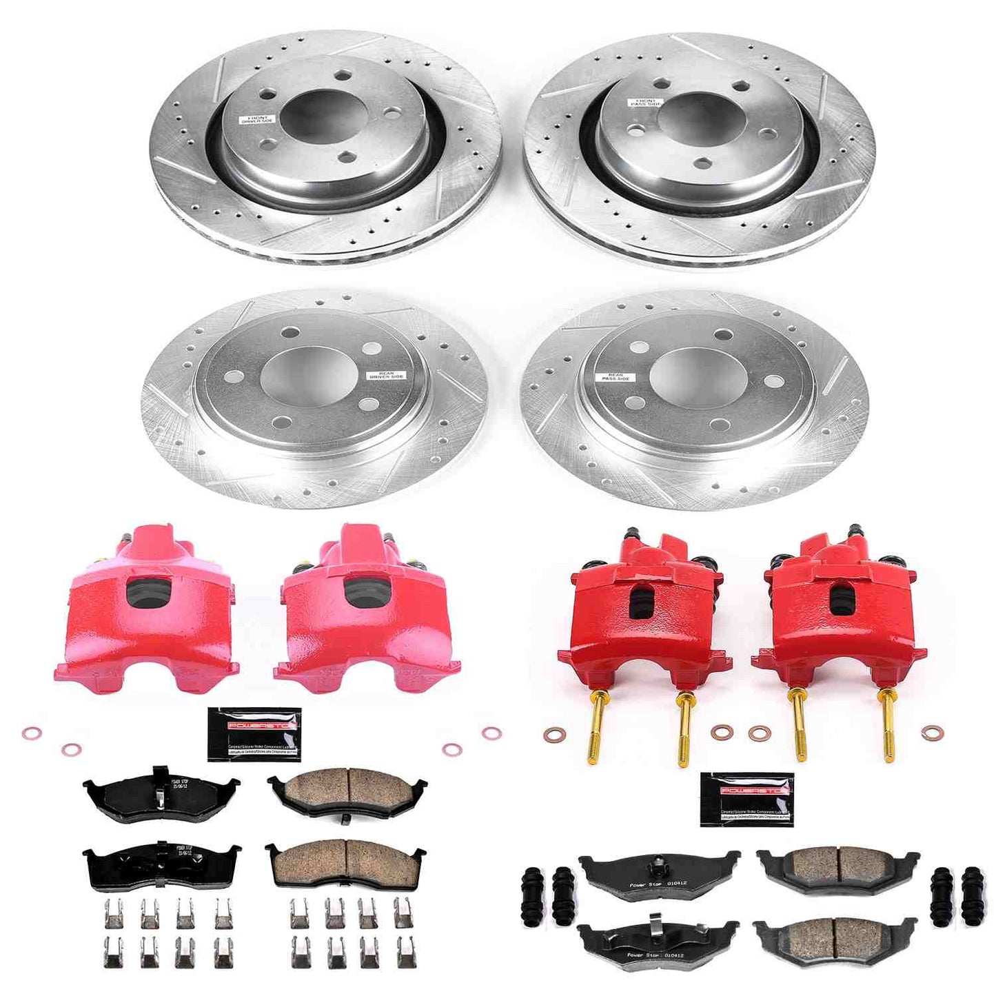 PowerStop Power Stop 00-04 Chrysler Concorde Z23 Evolution Kit w/ Calipers - Front and Rear KC6178