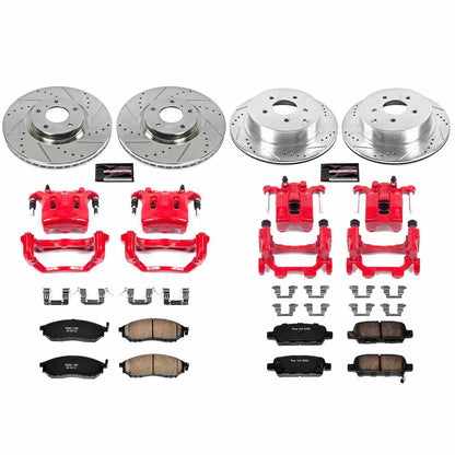 PowerStop Power Stop 12-13 Infiniti M35h Z23 Evolution Kit w/ Calipers - Front and Rear KC6237