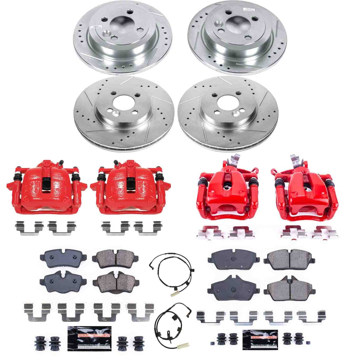 PowerStop Power Stop 07-10 Mini Cooper Z23 Evolution Kit w/ Calipers - Front and Rear KC6298
