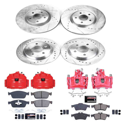 PowerStop Power Stop 13-14 Ford Focus Z23 Evolution Kit w/ Calipers - Front and Rear KC6350