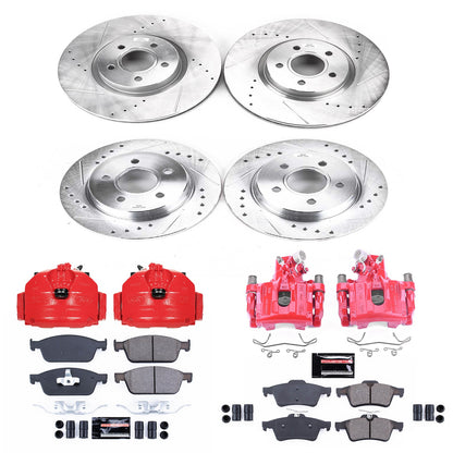 PowerStop Power Stop 13-14 Ford Focus Z23 Evolution Kit w/ Calipers - Front and Rear KC6350