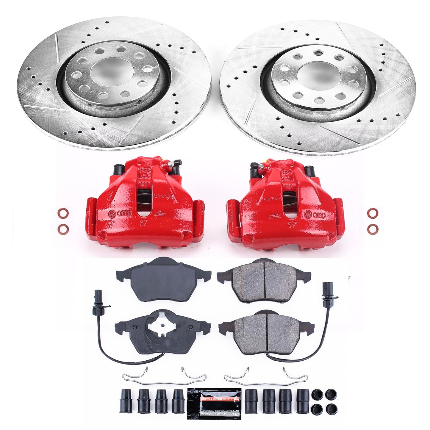 PowerStop Power Stop 98-99 Audi A6 Z23 Evolution Kit w/ Calipers - Front KC636