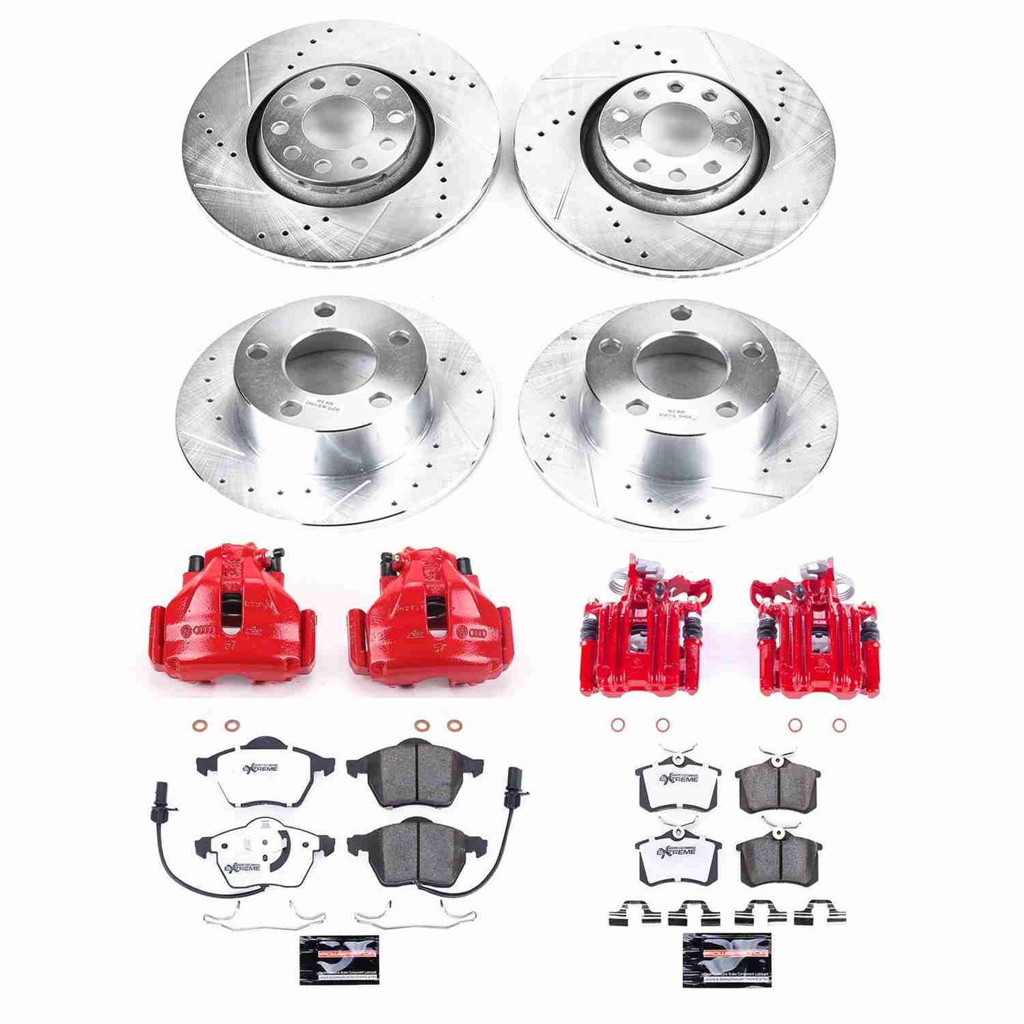PowerStop Power Stop 98-99 Audi A6 Z26 Street Kit w/ Calipers - Front and Rear KC637-26