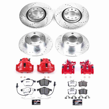 PowerStop Power Stop 98-99 Audi A6 Z26 Street Kit w/ Calipers - Front and Rear KC637-26