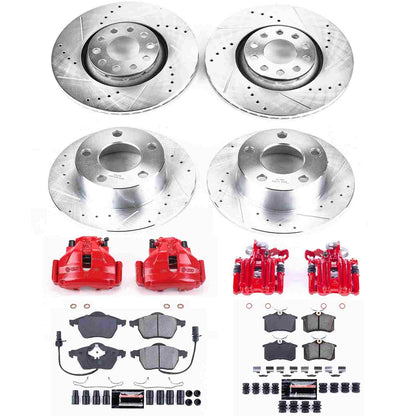 PowerStop Power Stop 98-99 Audi A6 Z23 Evolution Kit w/ Calipers - Front and Rear KC637